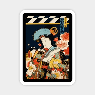 Kabuki Actor As Ukiyo E Geisha From Edo Period #1 Magnet