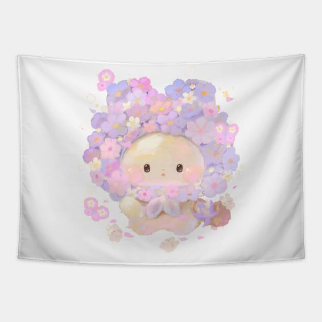 Flower Bunny Tapestry by happyyu