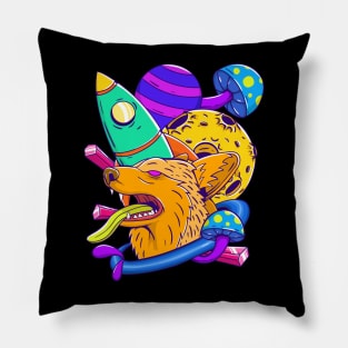 Psychedelic Trippy Pet - Space Dog Pillow