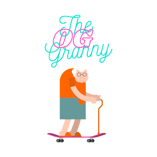 The Original Gangster Granny on a Skateboard Design T-Shirt