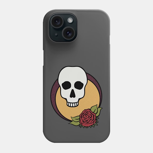 Skull and Rose Phone Case by ElizabethB_Art