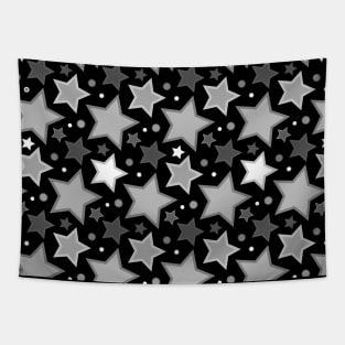 Black, white and grey stars pattern Tapestry