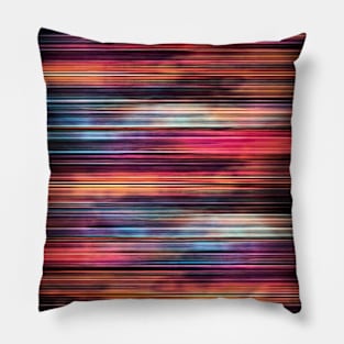 Silky Colorful Metal Ribbons Stripes Pattern Pillow