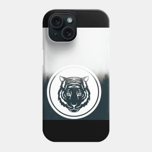 Tiger head with a cool forest background Phone Case