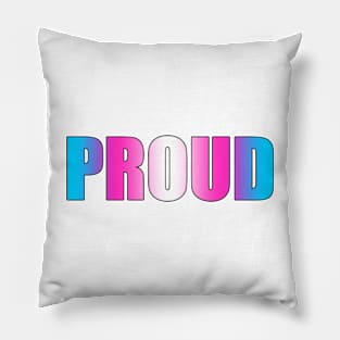 Trans Pride Flag 'PROUD' LGBT+ Pillow