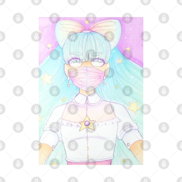 Pastel Girl and Stars by LaurenPatrick