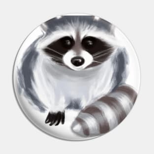 Cute Raccoon Drawing Pin