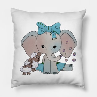 Elefant und Schafe Pillow