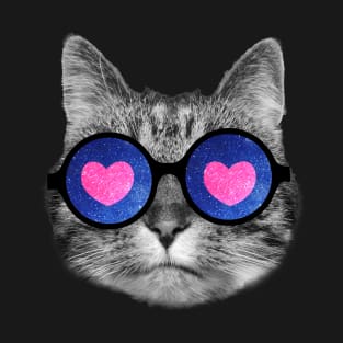 Cat with heart glasses T-Shirt