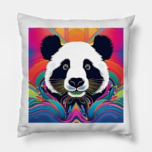 Psychedelic Art Panda Face Pillow