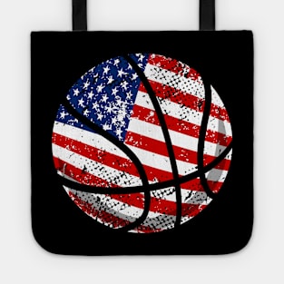 Basketball American Flag 4Th Of July Tote