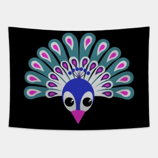 Peacock Kawaii Tapestry