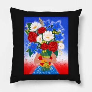 Wonderful Flower Bouquet Pillow