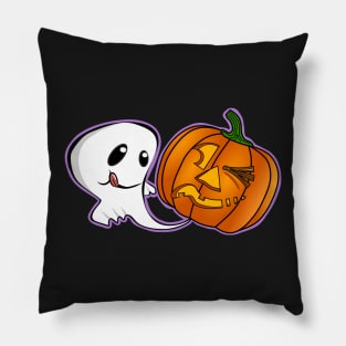 Funny Pumpkin Farting Kawaii Halloween Ghost Pillow