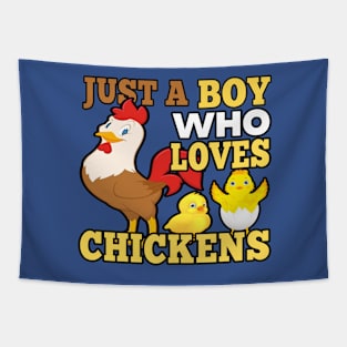 JUST A BOY WHO LOVES CHICKENS T-SHIRT, STICKERS AND MORE Tapestry