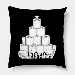 White Toilet Paper Christmas Tree, Funny Xmas Gift, Holiday Party Pillow