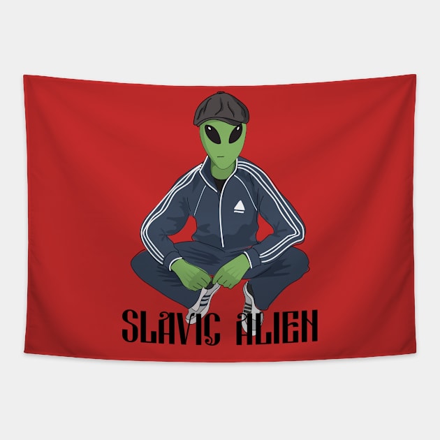 Slavic alien Tapestry by Catdog