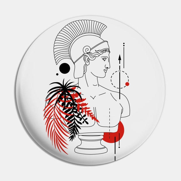 Funny Hipster Ares Greek God // Funny Greek Mythology Pin by SLAG_Creative