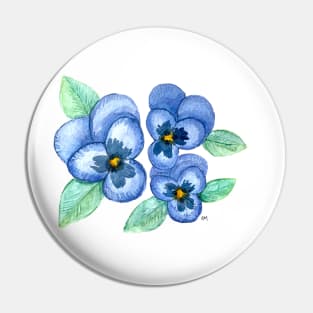 Group of Blue Pansies Pin