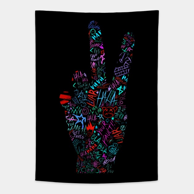 Jinx arcane graffitti peace Tapestry by INLE Designs