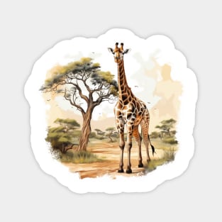 Watercolor Giraffe Magnet