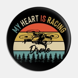 Vintage Retro Drone Racing Racer League Pin