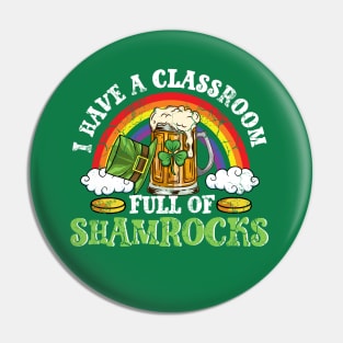 Teacher Classroom Full Of Shamrocks St Patricks Day Pin