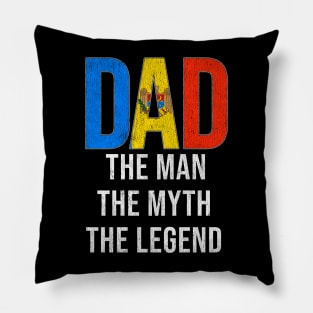 Moldovan Dad The Man The Myth The Legend - Gift for Moldovan Dad With Roots From Moldovan Pillow