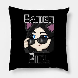 Gamer Girl, Wolf Girl Shade. Twitch streaming emote Pillow