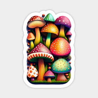 Mushroom Doodle Magnet