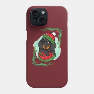 Winter holiday dog Phone Case