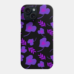 Purple Caladium Leaves Pattern Phone Case