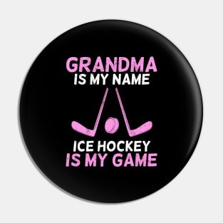 Ice Hockey Grandma Grandmother Gift Pin