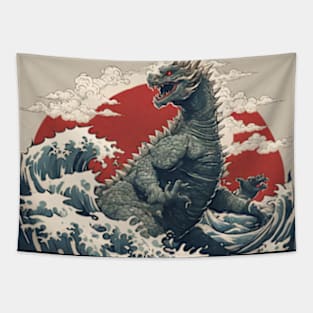 japanese style art godzilla Tapestry