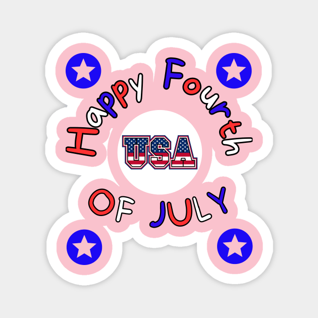 Happy fourth of july Magnet by TopSea