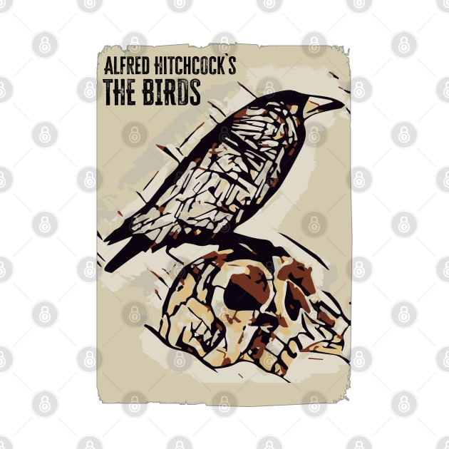 The Birds movie by Alfred Hitchcock / Alternate movie poster / Custom fan art by Naumovski