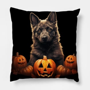 Norwegian Elkhound Halloween Puppy Pillow