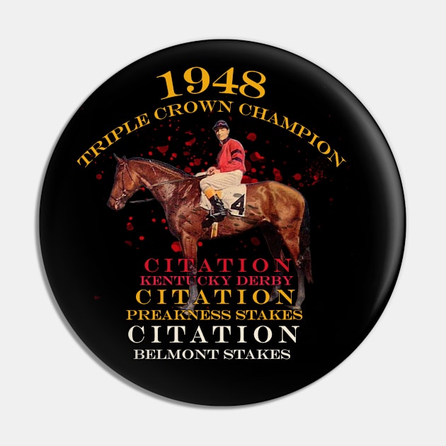 1948 Triple Crown Champion Citation horse racing design Pin by Ginny Luttrell