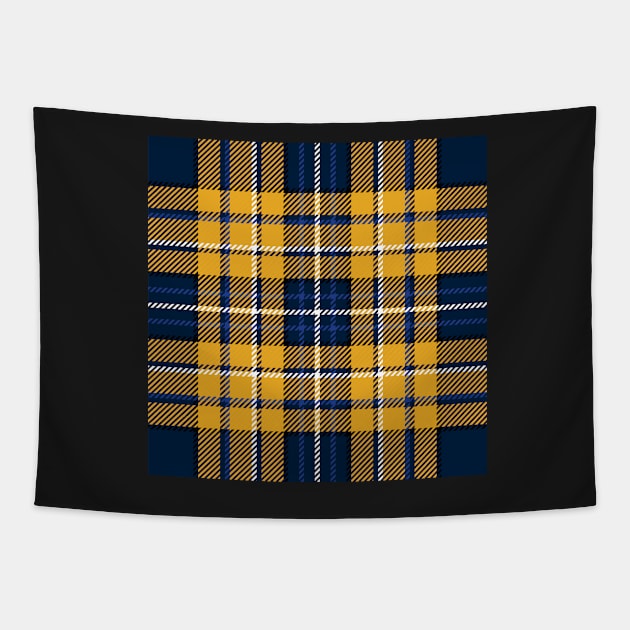 Blue Gold White Tartan (1a) Tapestry by implexity