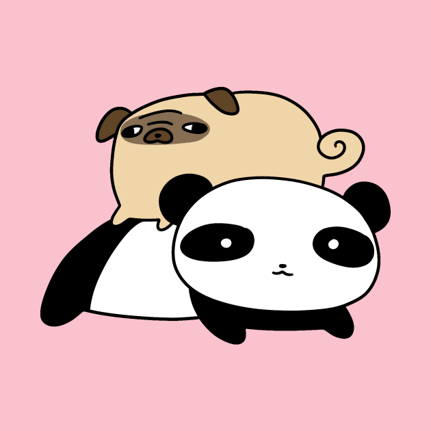 Pug and Panda by saradaboru