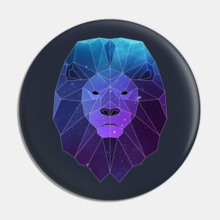 Galaxy Lion Geometric Animal Pin