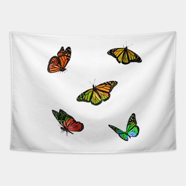 Autumn Butterflies Sticker Pack Tapestry by casserolestan