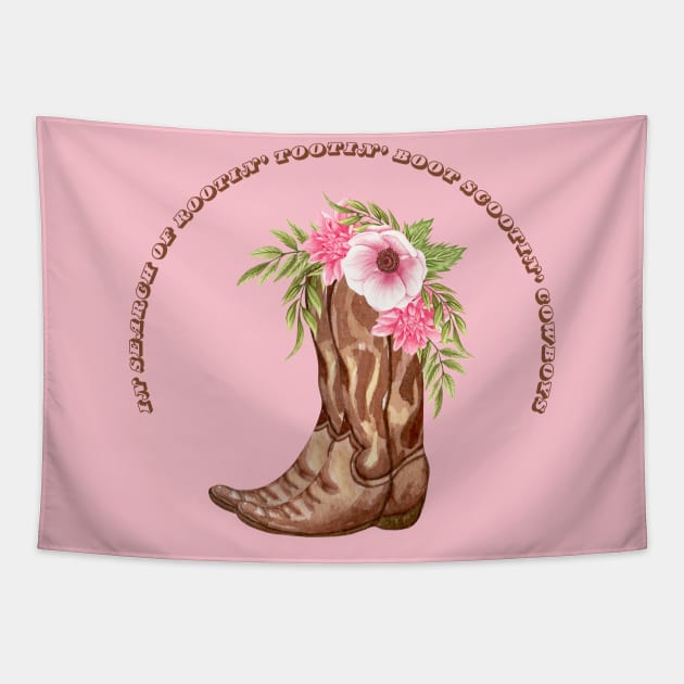 ISO Rootin Tootin Boot Scootin Cowboys Tapestry by NostalgiaUltra