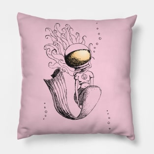 Mermaid Sketches Series: Astronaut Mermaid Pillow