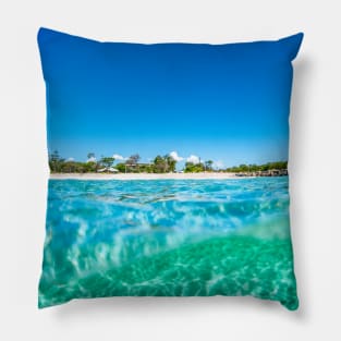 Abbey Beach on a Sunny Day Pillow