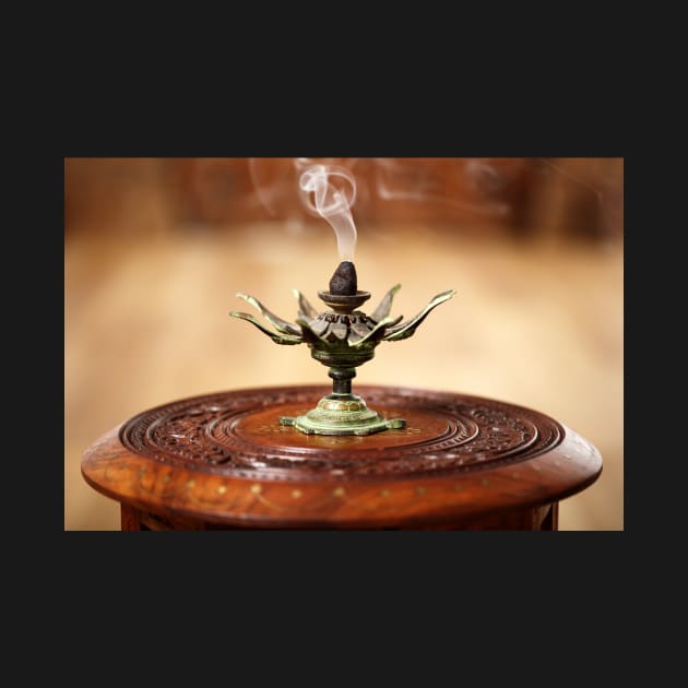 Vintage lotus flower used for aromatic smoke by naturalis