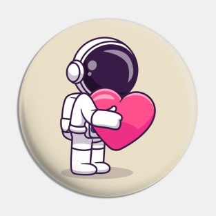 Cute Astronaut Hug Love Heart Cartoon Pin