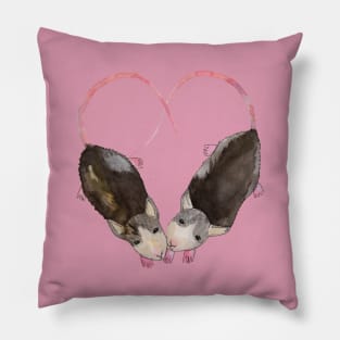 Two rats Heart shape Pillow