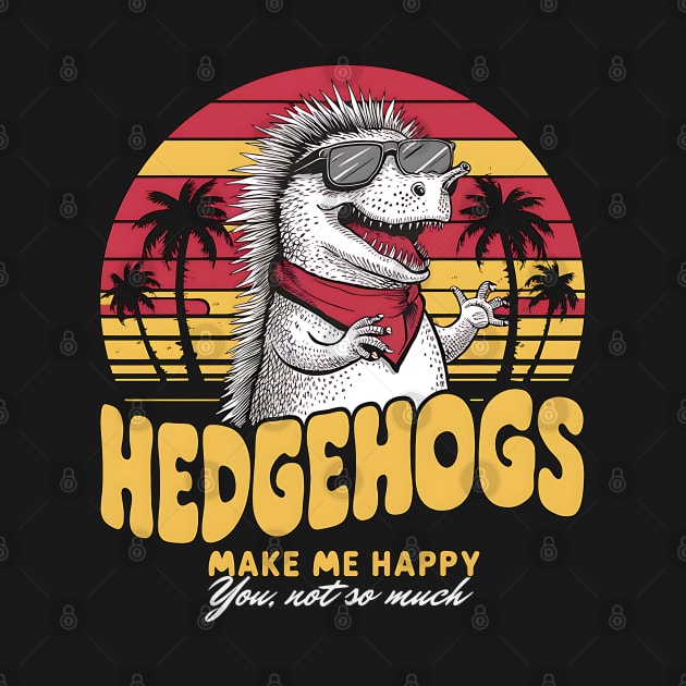 Amusing hedgehog design in retro vintage sunset style. Funny by TRACHLUIM