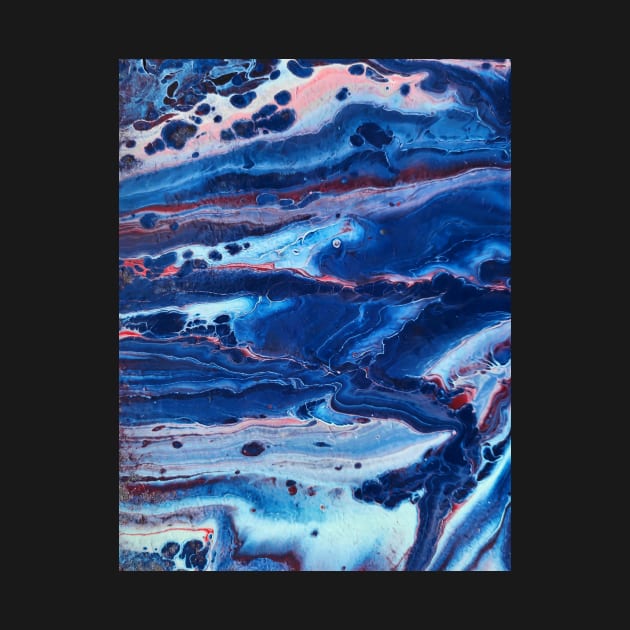 Mountain Lake - Abstract Acrylic Pour Painting by dnacademic